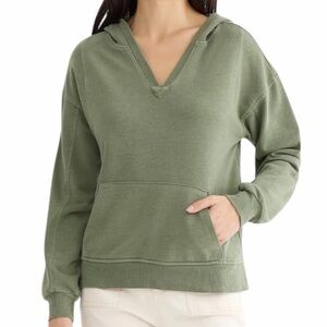 TIME AND TRU Army Green Split Neck Lightweight Hoodie